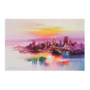 H. Leung, "San Francisco at Dusk" Limited Edition on Canvas, Numbered and Hand Signed with Letter of Authenticity.