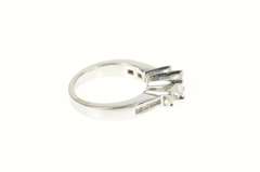 14K White Gold 0.76 Ctw Three Princess Diamond Engagement Ring