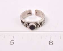 Dainty Onyx Ring in Sterling Silver