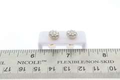 Floral Diamond Studded Earrings with 14k Yellow Gold