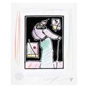 Peter Max, "Sage with Cane II" Framed One-of-a-Kind Mixed Media, Hand Signed with Certificate of Authenticity.