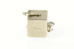 Sterling Silver 3D Articulated Jack in the Box Kids Toy Charm/Pendant