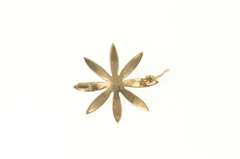 14K Yellow Gold Victorian Seed Pearl Flower Sun Classic Pin/Brooch