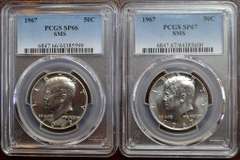1967 SMS Kennedy Half Dollars SP66 And SP67