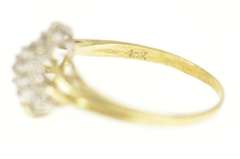 10K Yellow Gold 0.34 Ctw Classic Diamond Cluster Statement Ring