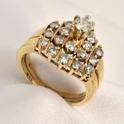 Flashy Diamond 2 Piece Ring Set