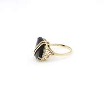 Vintage Black Onyx and Diamond Ring in 14K