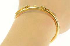 14K Yellow Gold Victorian Ornate Diamond Statement Bangle Bracelet