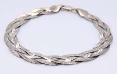 Italian Vintage Sterling Silver Braided Bracelet