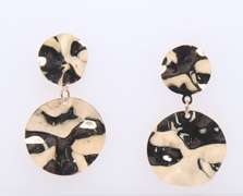 Gorgeous Yellow Gold Double Disk Dangle Earrings