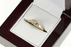 14K Yellow Gold 0.29 Ctw Classic Three Diamond Engagement Ring
