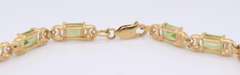 Gorgeous Yellow Gold Peridot Line Bracelet
