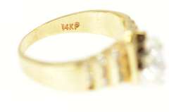 14K Yellow Gold 0.91 Ctw Marquise Diamond Engagement Ring
