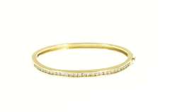 14K Yellow Gold 1.68 Ctw Classic Diamond Oval Bangle Bracelet