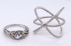 Lot of 2 Sterling Silver Rings
