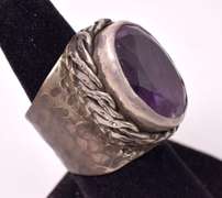 Incredible Massive 15.32CTS Amethyst Ring in Sterling Silver