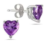 3/4 CT AMETHYST 925 STERLING SILVER EARRINGS STUD