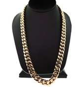 Dazzling 14kt gold and Cubic Zirconia cuban chain link necklace