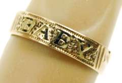Antique Gold Filled Engraved BABY Ring