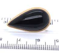 Chic 14kt YG Black Onyx Pear Shaped Earrings