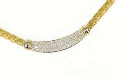 18K Yellow Gold 2.19 Ctw Roberto Coin Pave Diamond Woven Necklace