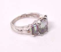 Capticating Mystic Topaz Ring in White Gold