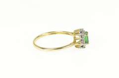 14K Yellow Gold 0.40 Ctw Emerald Diamond Halo Engagement Ring