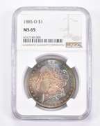 MS65 1885-O Morgan Silver Dollar - Graded NGC - Amazing Tone