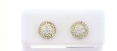 Sunflower Diamond Encrusted 14k Yellow Gold Earrings