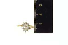 10K Yellow Gold Pear Diamond Halo Promise Engagement Ring