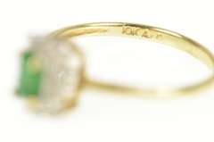 14K Yellow Gold 0.40 Ctw Emerald Diamond Halo Engagement Ring