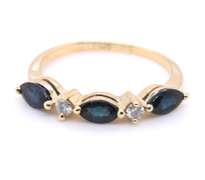 Gorgeous Yellow Gold Sapphire and Diamond Band