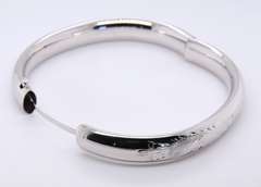 Sterling Silver Floral Bangle Bracelet