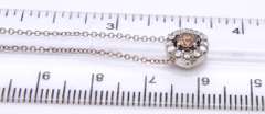 Sparkling White Gold Brown and White Diamond Pendant on Chain