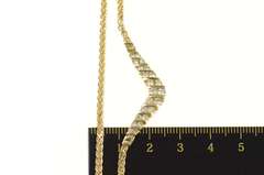 14K Yellow Gold 0.87 Ctw Diamond Chevron Square Chain Necklace