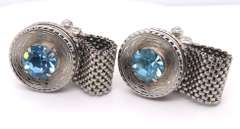 Vintage Sterling Silver Gemstone Cufflinks