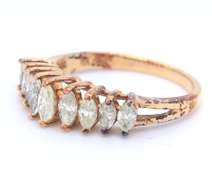 Wonderful 14kt YG Graduated Marquise Diamond Ring