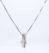 Dazzling Italian White Gold RBC Diamond Pendant on Chain