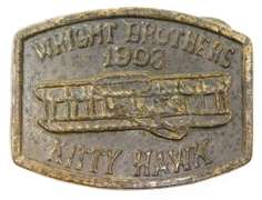 Vintage Wright Brothers Kitty Hawk Belt Buckle