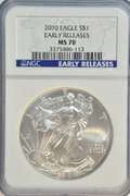 EARLY RELEASES 2010 NGC MS70 $1 Silver Eagle coin