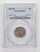 MS63 1915-D Indian Head Buffalo Nickel - Graded PCGS