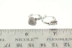 Round Heart Earrings with Diamonds and 14k White Gold