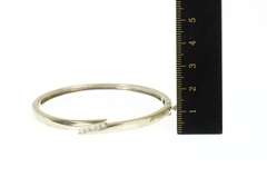 14K White Gold 0.50 Ctw Diamond Ornate Bypass Bangle Bracelet