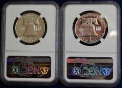 Lot Of 2 1963 Franklin Half Dollars NGC PF68