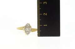 14K Yellow Gold Cluster Classic Diamond Statement Ring
