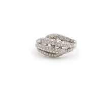 Fabulous 18kt White Gold Four Row Diamond Ring
