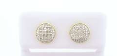 Elegant Round Diamond Clustered Earrings with 10k Yellow Gold