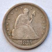 1875 S 20 Cent Type Coin