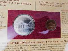 Jefferson 1/2 Pound Silver Eagle $1 Currency & Coin Set