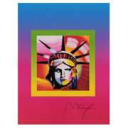 Peter Max, "Liberty Head on Blends Ver II" Framed Limited Edition Lithograph, Numbered 445/500 and Hand Signed with Certificate of Authenticity.